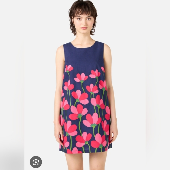 Princess Highway Dresses & Skirts - Princess Highway Lulu Flower Shift Dress Sleeveless Mod Retro Blue Pink Size 16